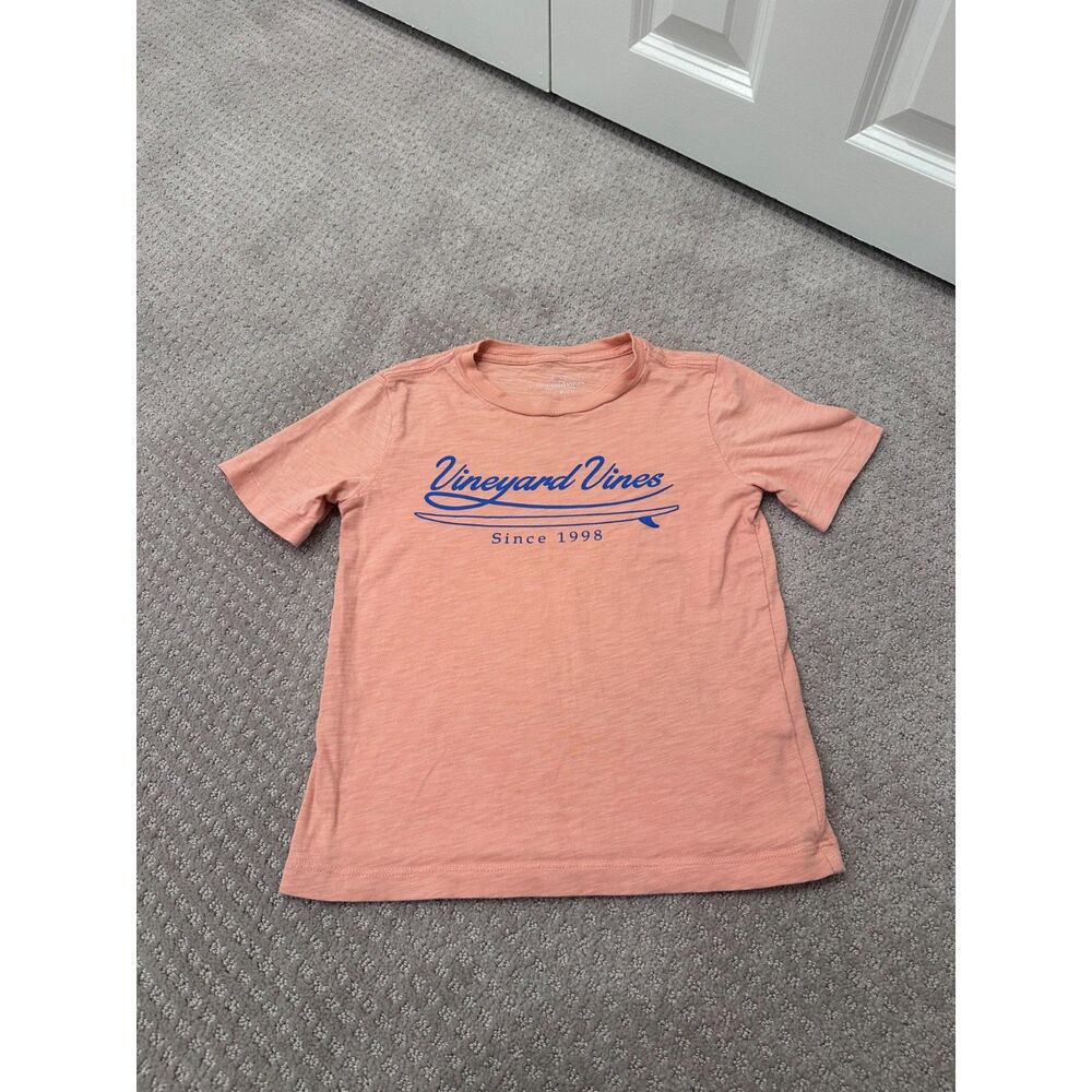 Vineyard Vines Coral Surfboard T-Shirt Boys Size 6
